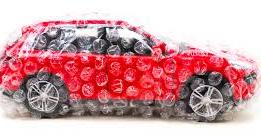 car with bubble wrapped
