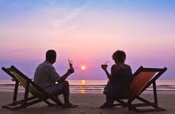 couple sitting on beach