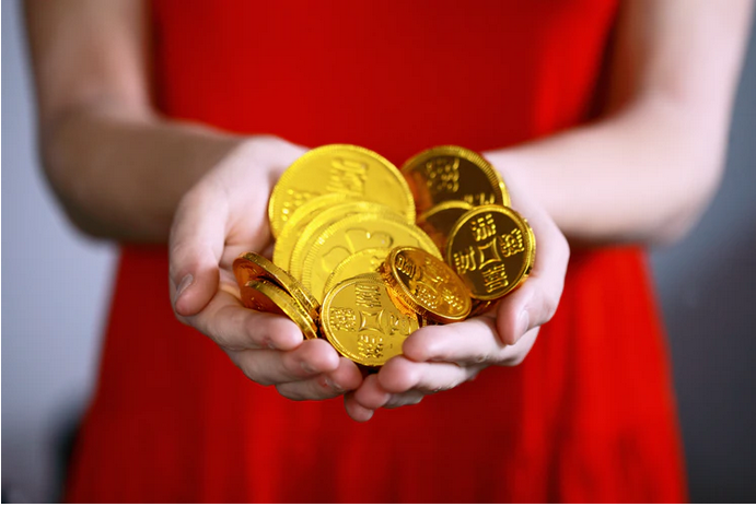 gold colored coins